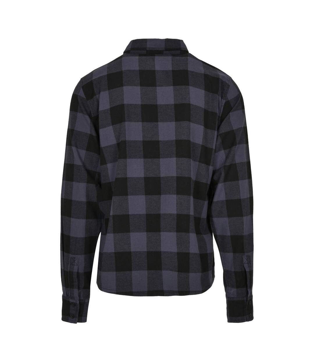 Chemise À Carreaux Pour Hommes Noir Gris Build Your Brand-2
