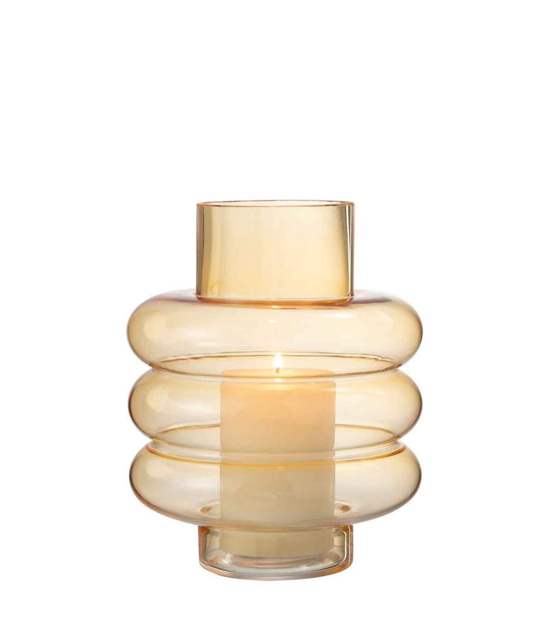 Vase Design en Verre Lima 22cm Ocre-2
