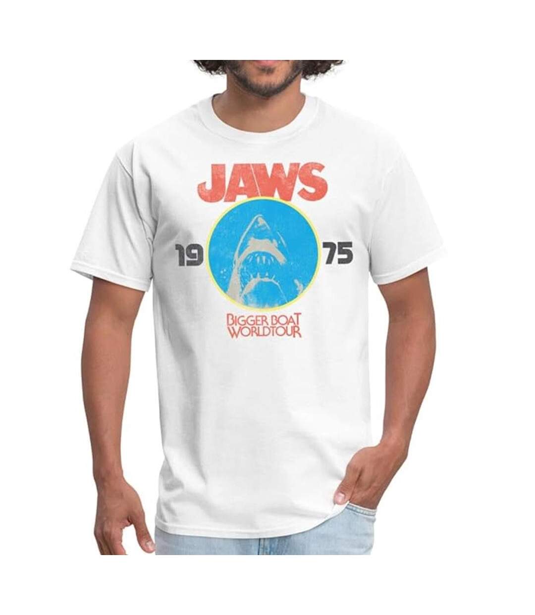 T-Shirt blanc homme jaws  world tour-1