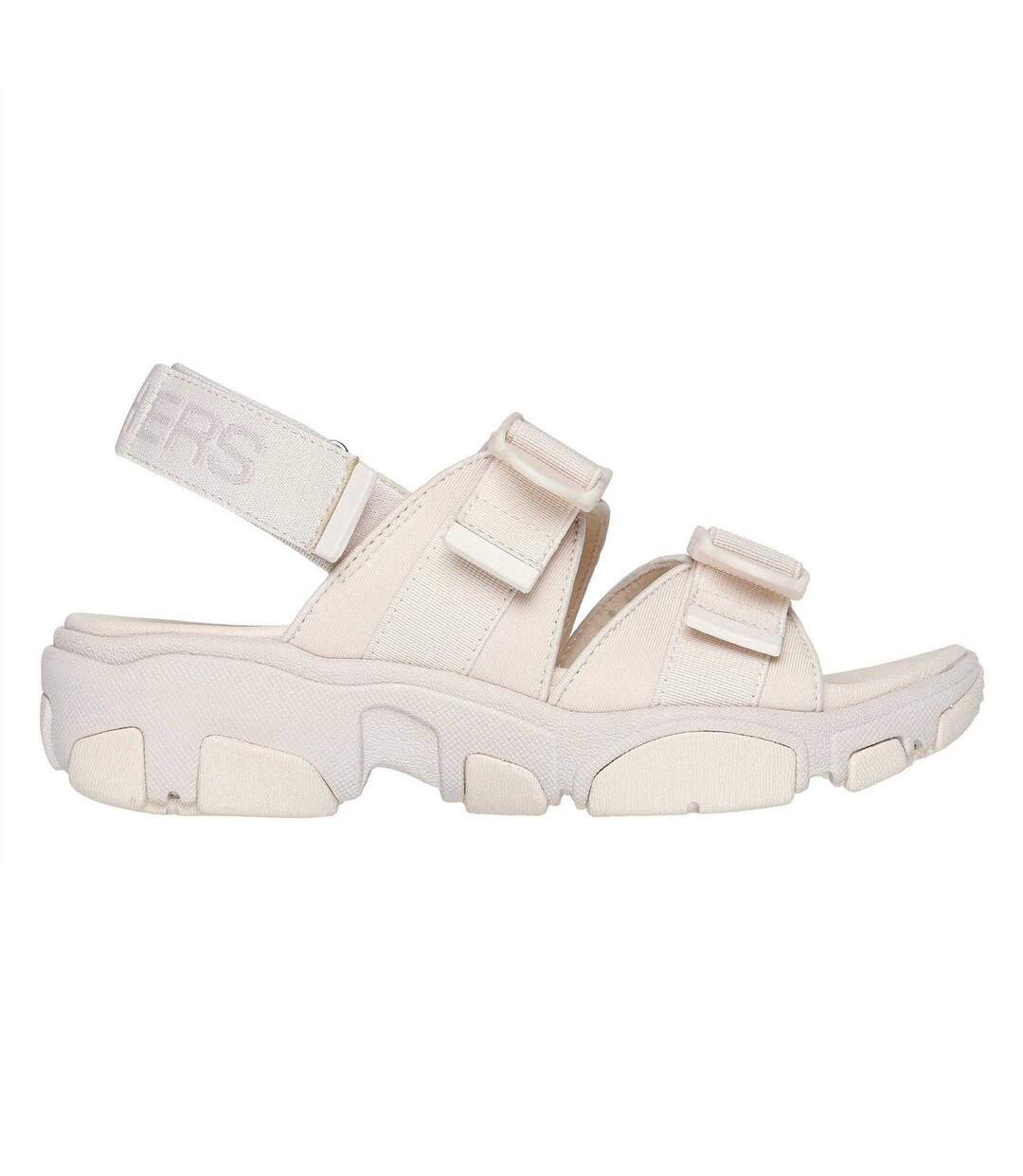 Womens/ladies Flat Heel Sandals Natural Skechers-3