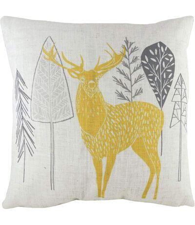 Hulder stag cushion cover one size natural/ochre yellow Evans Lichfield