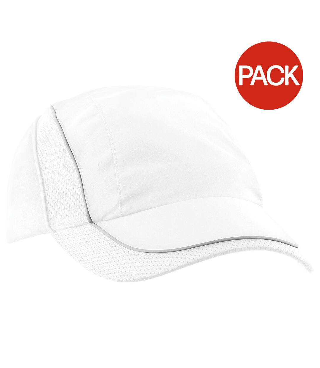 Lot de 2  casquettes de baseball adulte blanc Beechfield-1