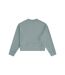 Womens/ladies Active Crop Sweatshirt Pale Green Animal-3