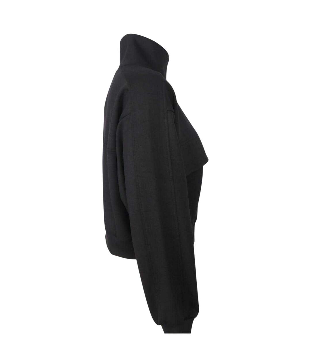 Womens/ladies Funnel Neck Crop Sweatshirt Black Biba-3