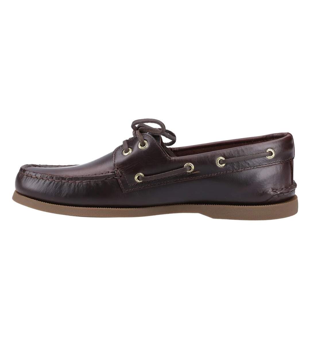 Mens Authentic Leather 2 Eyelet Boat Shoes Amaretto Sperry-3