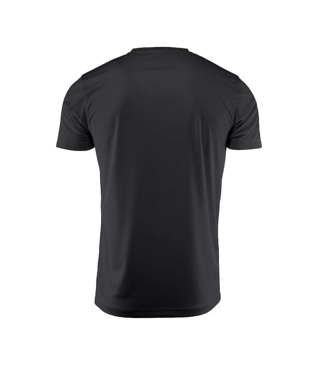 Mens Run Active T-shirt Black Printer RED-2