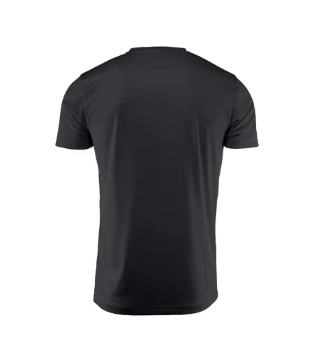 Mens Run Active T-shirt Black Printer RED