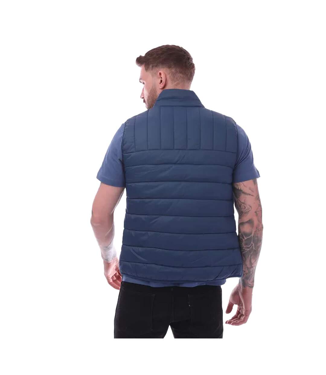 Mens Arsenal Wadded Gilet Dark Blue Farah-3