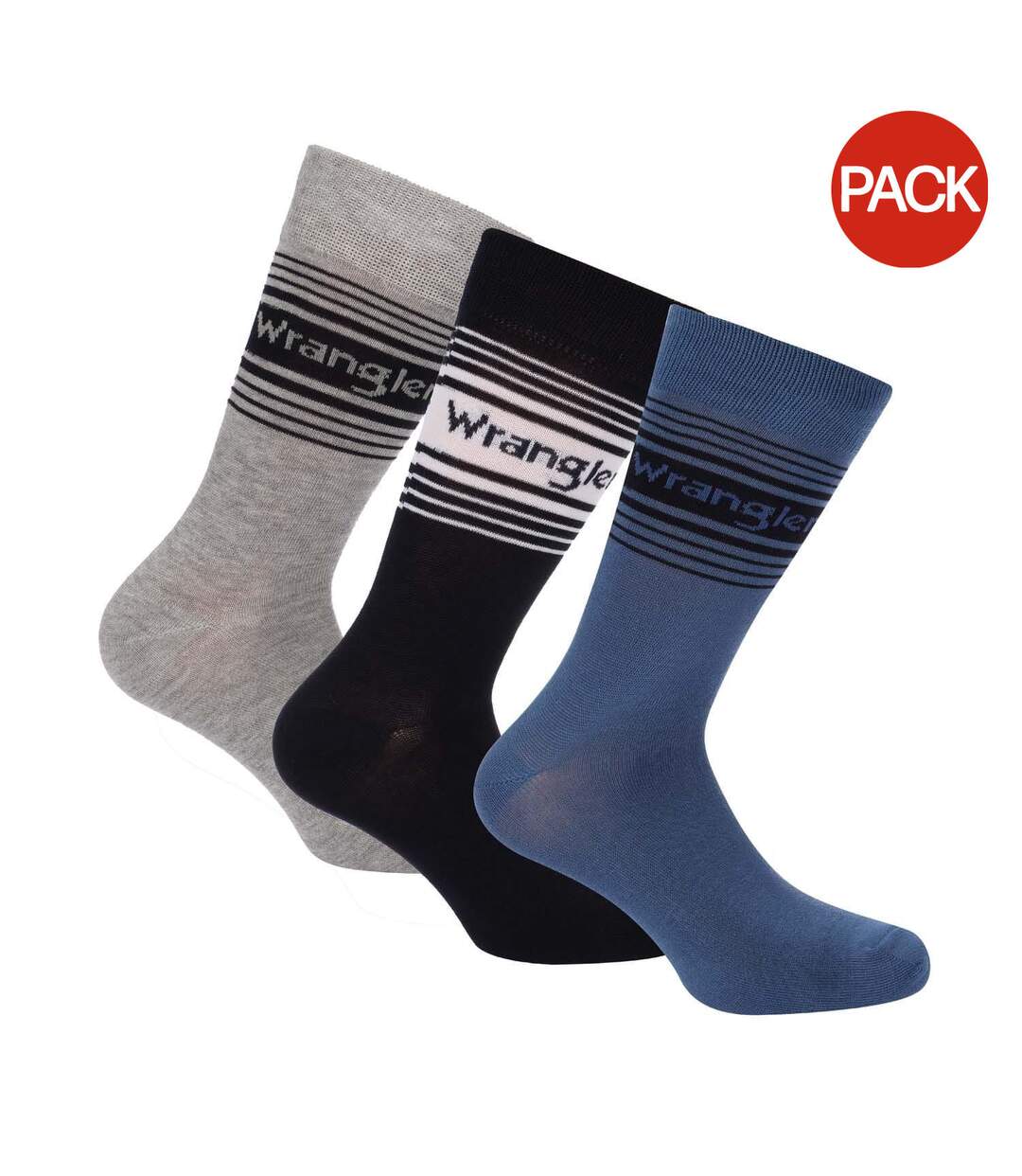 Chaussettes Adulte Bleu Noir Gris Wrangler-1