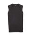 Mens Knitted V Neck Sleeveless Sweatshirt Black Russell Collection-1