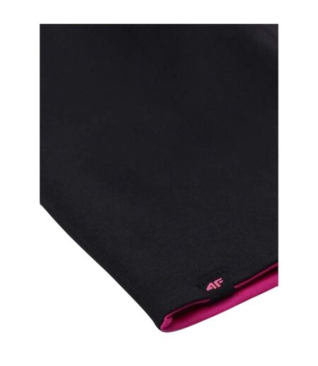 Childrens/kids Logo Cotton Double Sided Beanie Black Pink 4F
