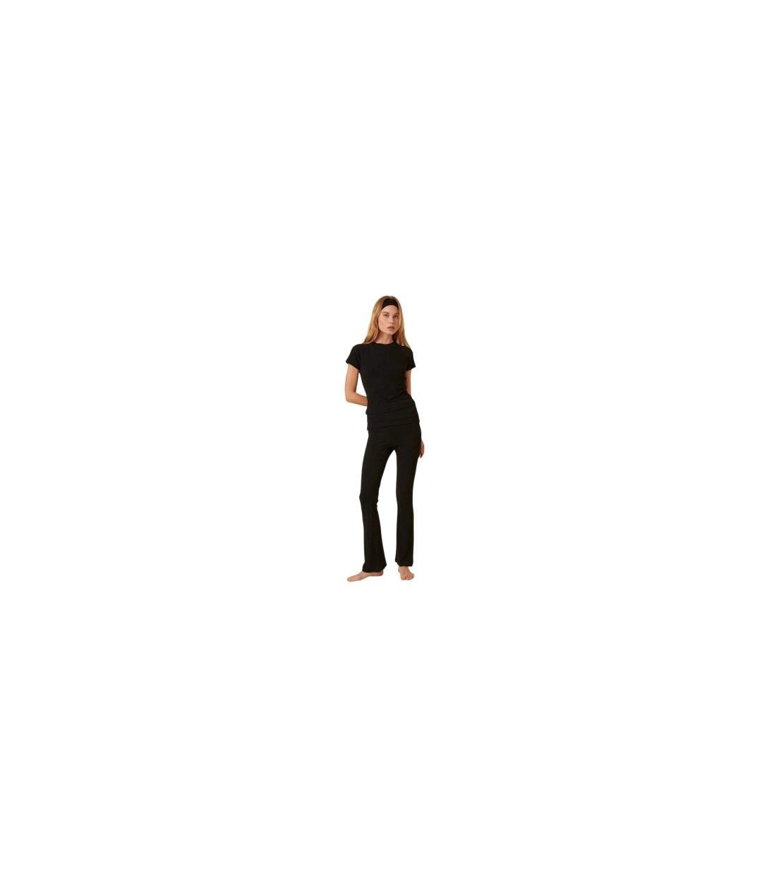 Womens/ladies Round Neck Regular Raglan T-shirt Black Nobody´s Child-1