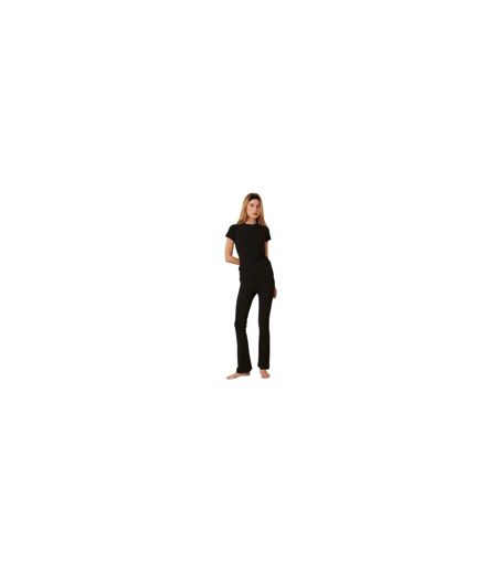 Womens/ladies Round Neck Regular Raglan T-shirt Black Nobody´s Child
