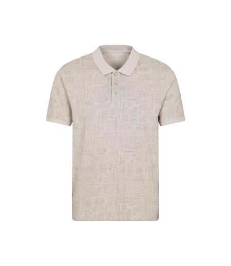 Mens Dawnay Textured Pique Polo Shirt Off White Mountain Warehouse