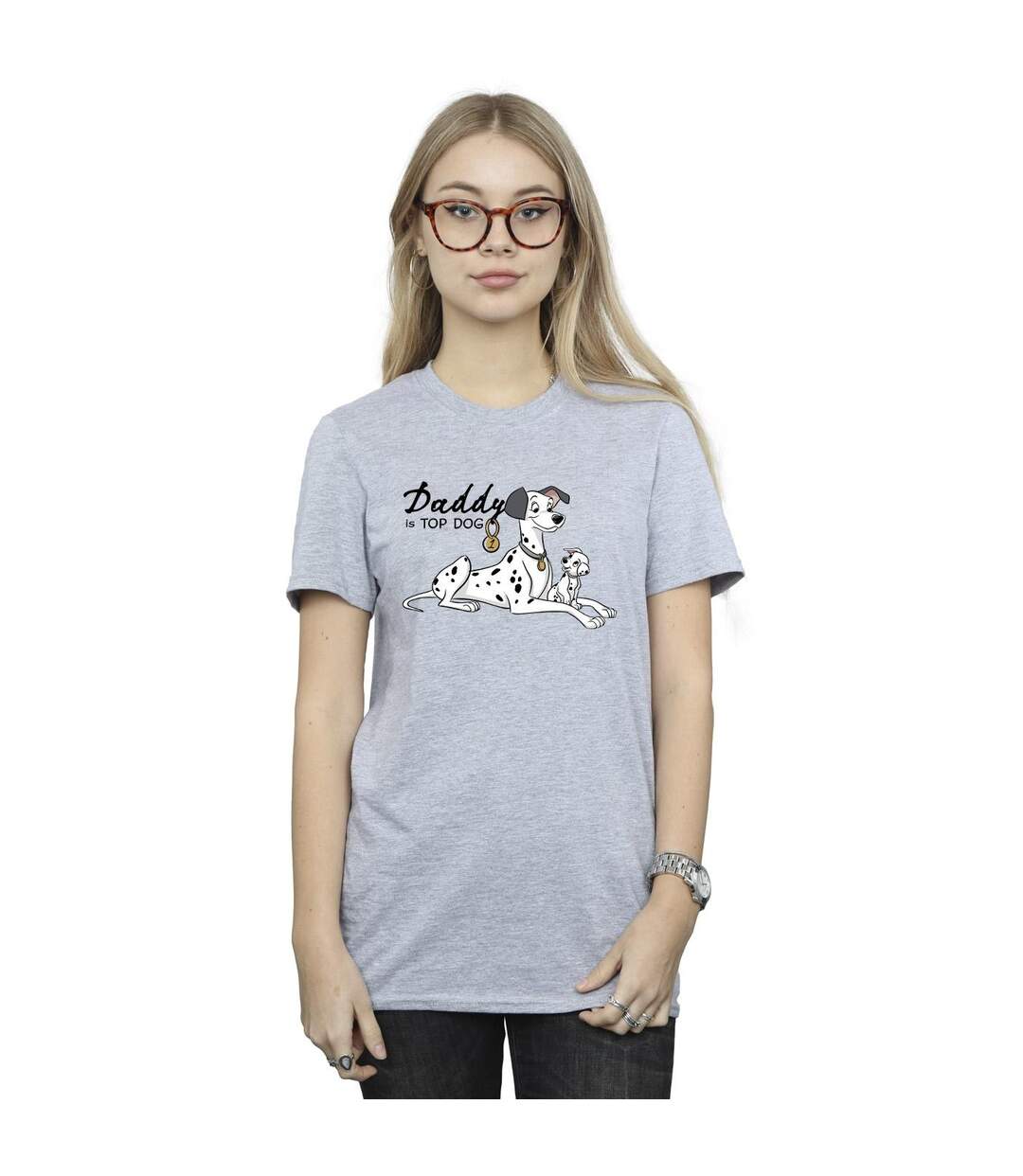 Disney Femme/Les femmes 101 Dalmatians Top Dog Coton Boyfriend T-Shirt (Gris sportif) - UTBI26084-2