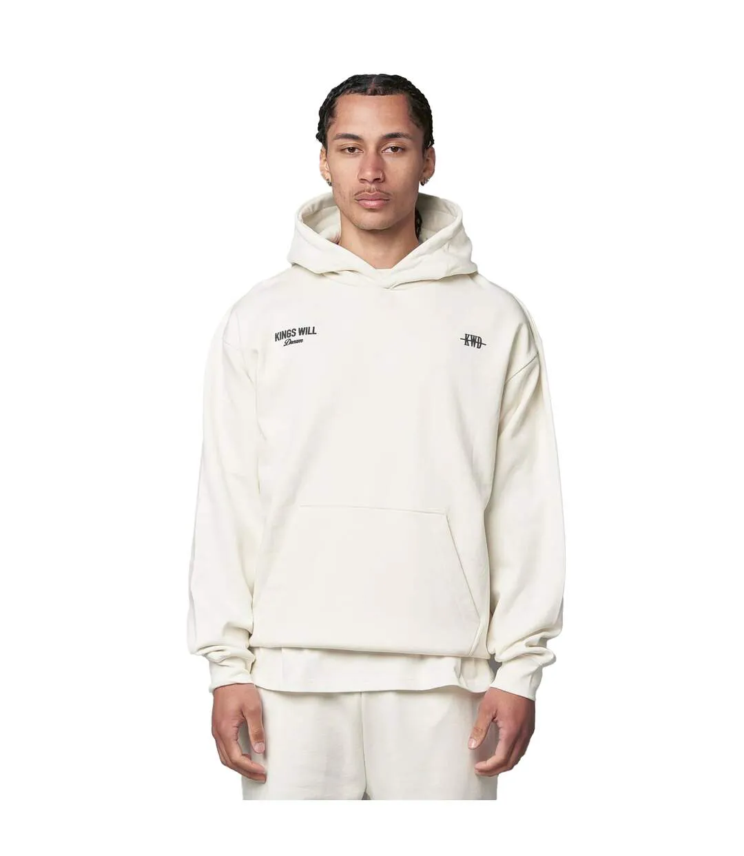 Mens Studio Garment District Back Print Hoodie White Kings Will Dream-2
