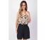 Top femme noir et beige IVANOE larges bretelles Coton Du Monde-2
