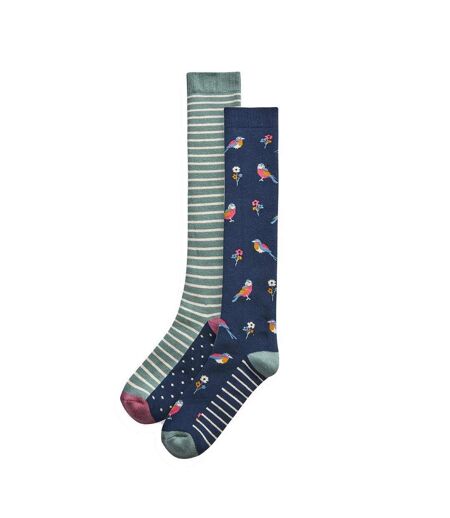 Pack Of 4  Womens/ladies Floral Stripes Socks  Multicoloured Ex Store
