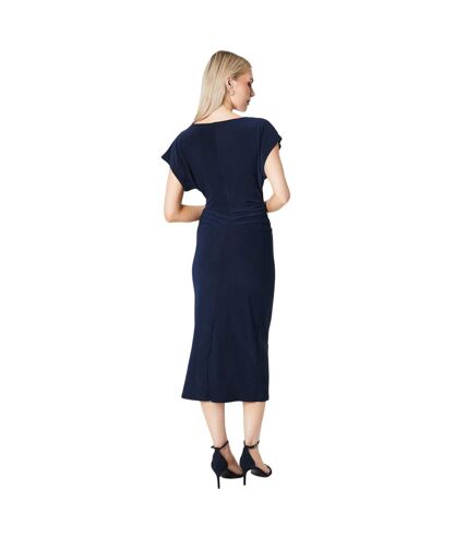 Womens/ladies jersey ruched side midi dress navy Principles