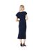 Womens/ladies jersey ruched side midi dress navy Principles