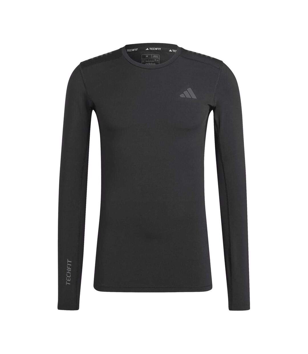 T-shirt Manches Longues Entraînement Motif/style Logo Tonal Techfit Homme Noir Adidas-1