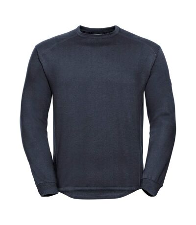 Mens Spotshield Heavy Duty Crew Neck Sweatshirt French Navy Russell