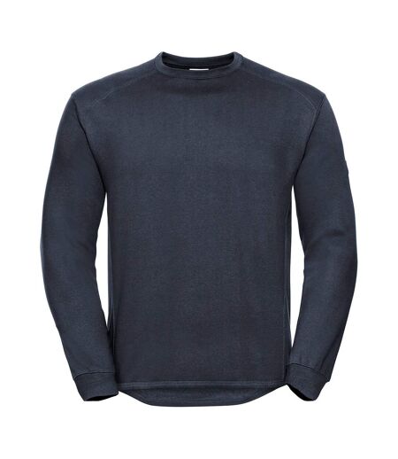 Mens Spotshield Heavy Duty Crew Neck Sweatshirt French Navy Russell