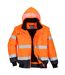 Portwest Mens 3 in 1 Hi-Vis Safety Bomber Jacket (Orange/Navy) - UTPW1364