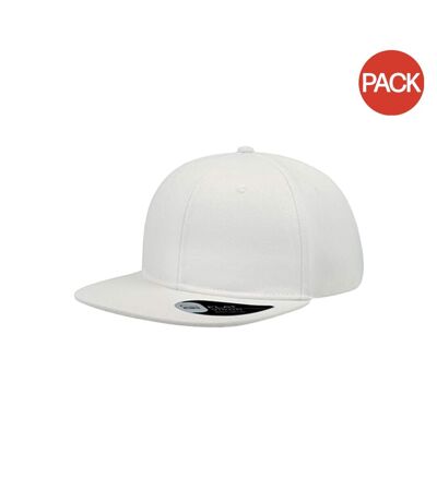 Lot de 2  casquettes avec visière plate adulte blanc Atlantis