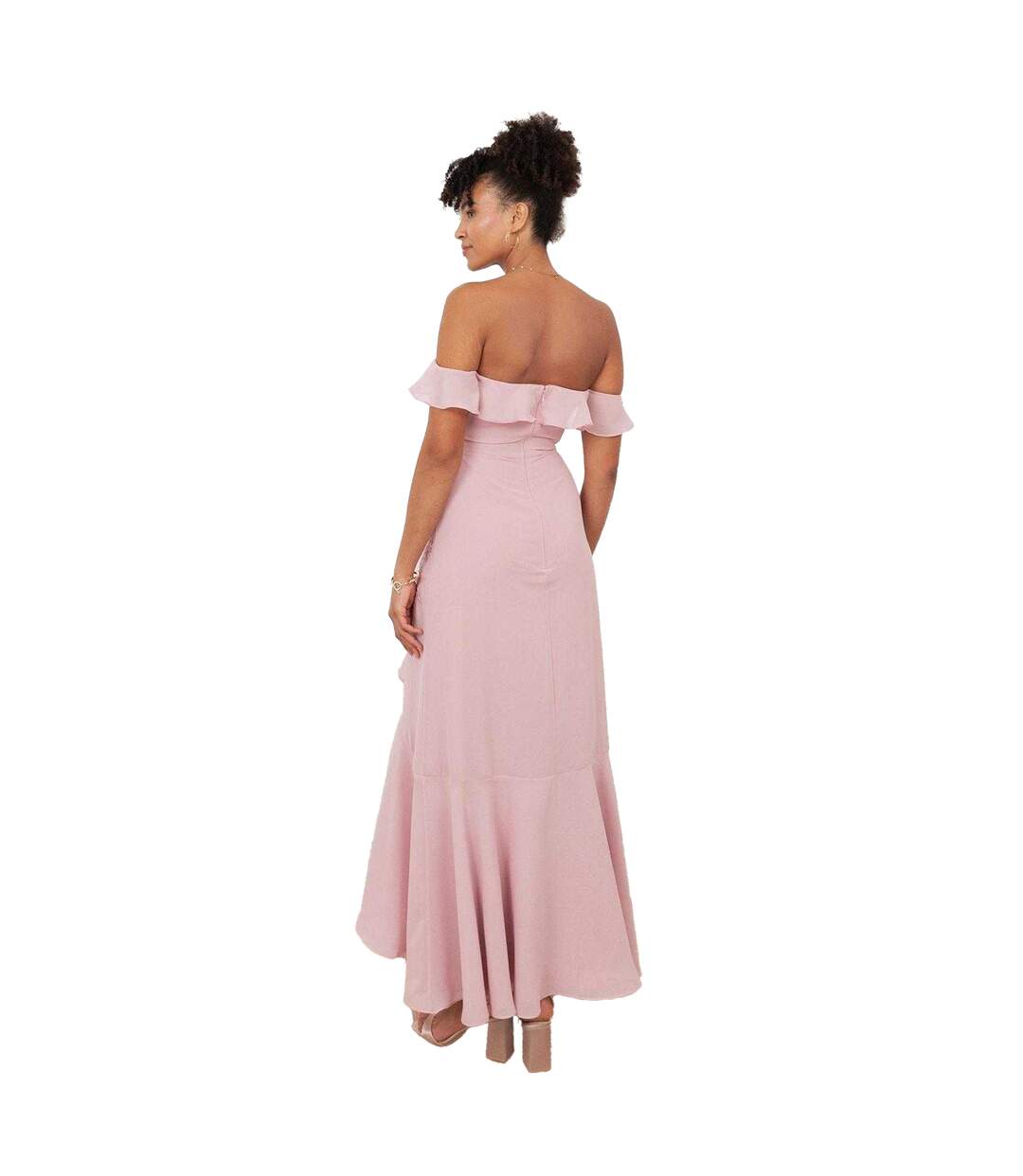 Robe Mi-longue Motif/style Embelli De Floral Femme Rose Clair Maya Deluxe-2