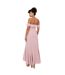 Robe Mi-longue Motif/style Embelli De Floral Femme Rose Clair Maya Deluxe-2