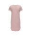 Womens/ladies Crew Neck Mini Shirt Dress Rose Only-3