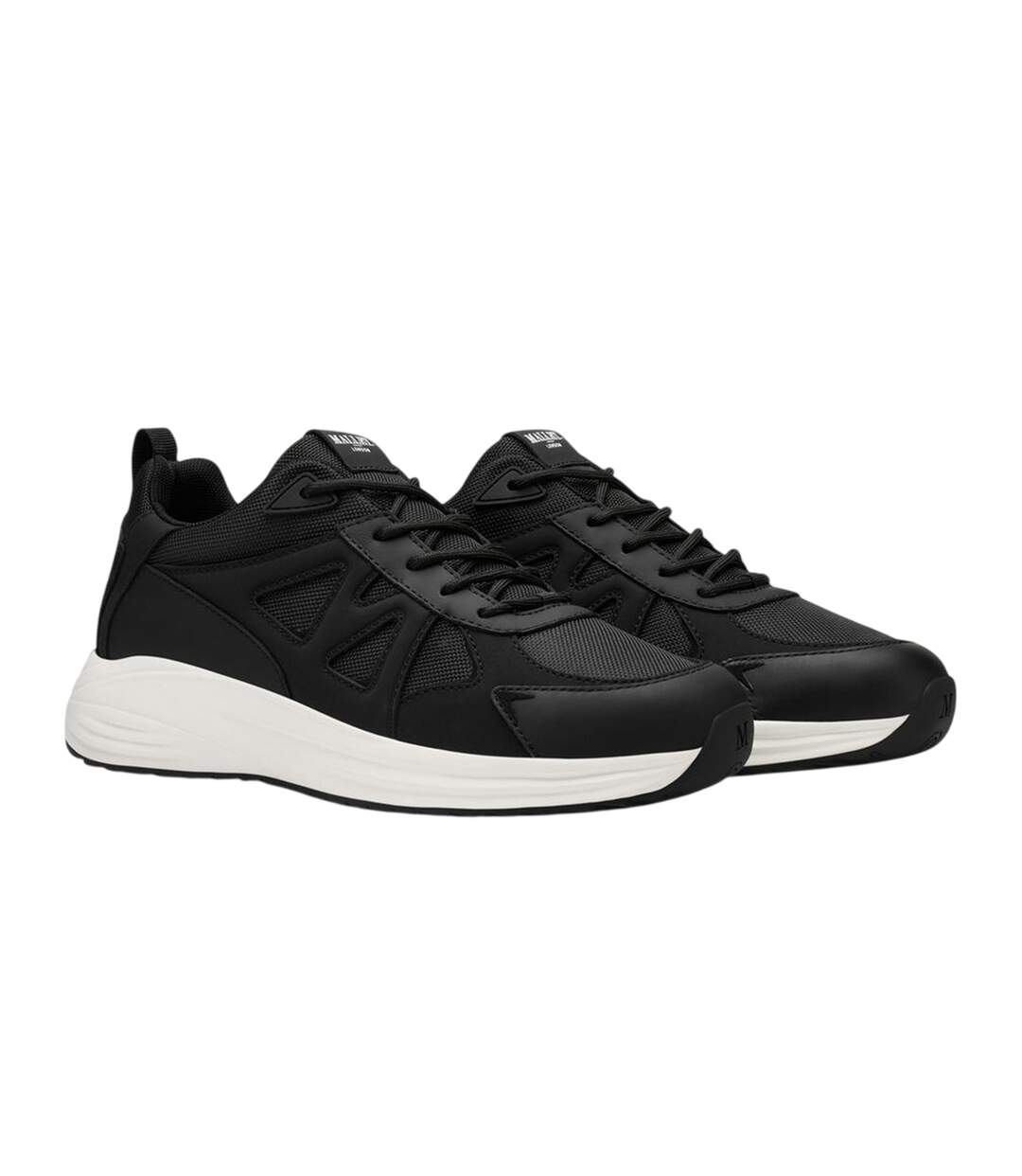 Mens Angel Leather Trainers Black Mallet-3