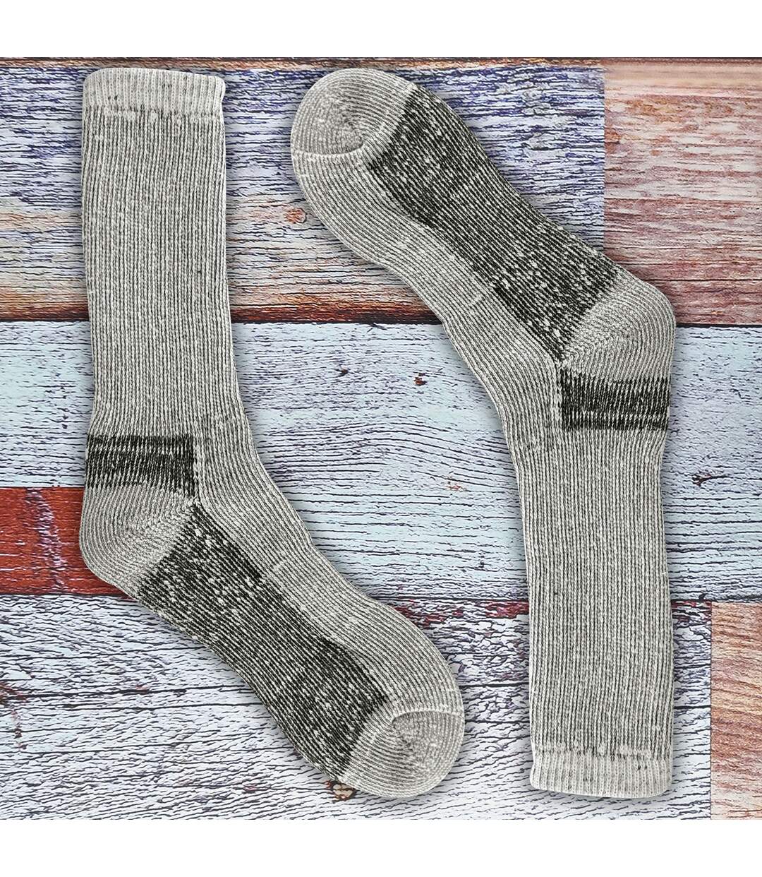 Mens 6 Pairs Multipack Crew Wool Socks: Reinforced Heel & Toe-4