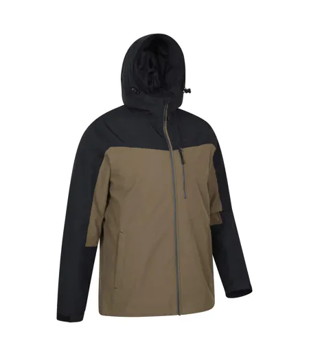 Veste Imperméable À Capuche Ajustable Brisk Extreme Homme Kaki Foncé Mountain Warehouse