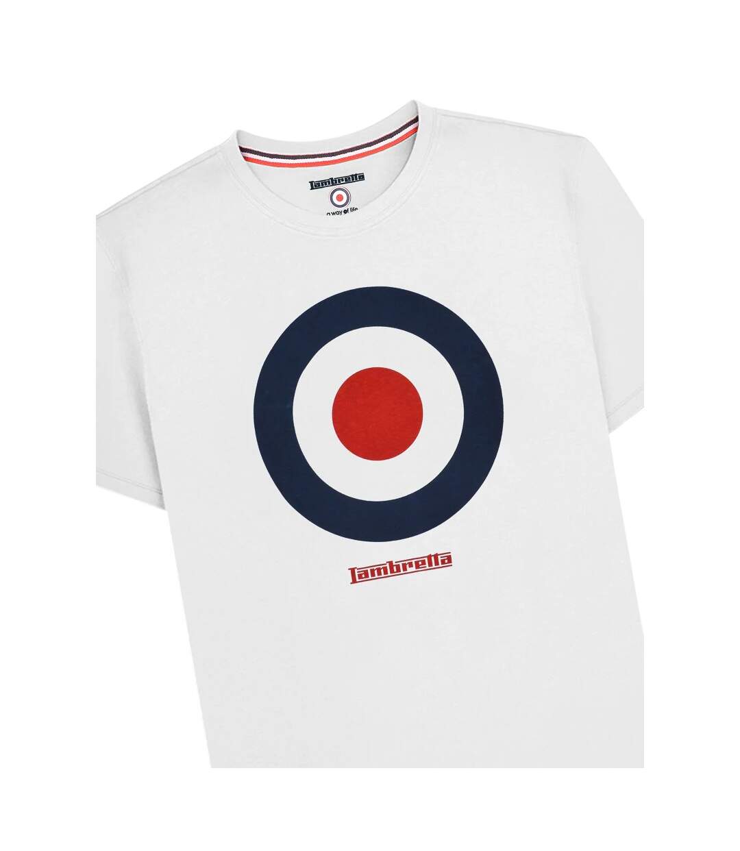 T-shirt Motif/style Cible Homme Blanc Lambretta-4