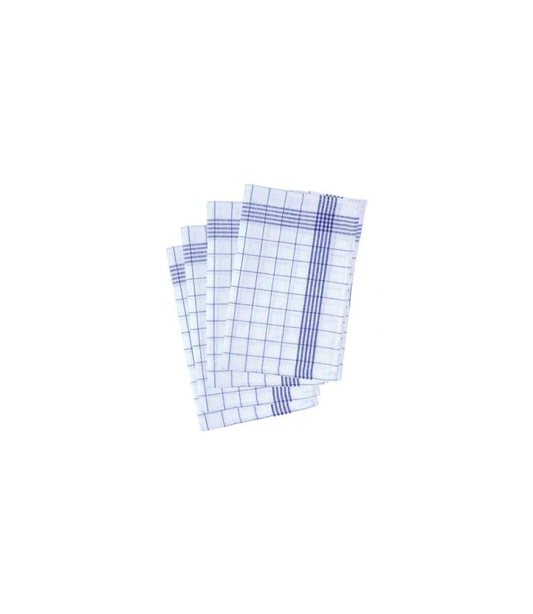 Lot 10 torchons de vaisselle coton - KY076 GT 16-6 - bleu et blanc-2