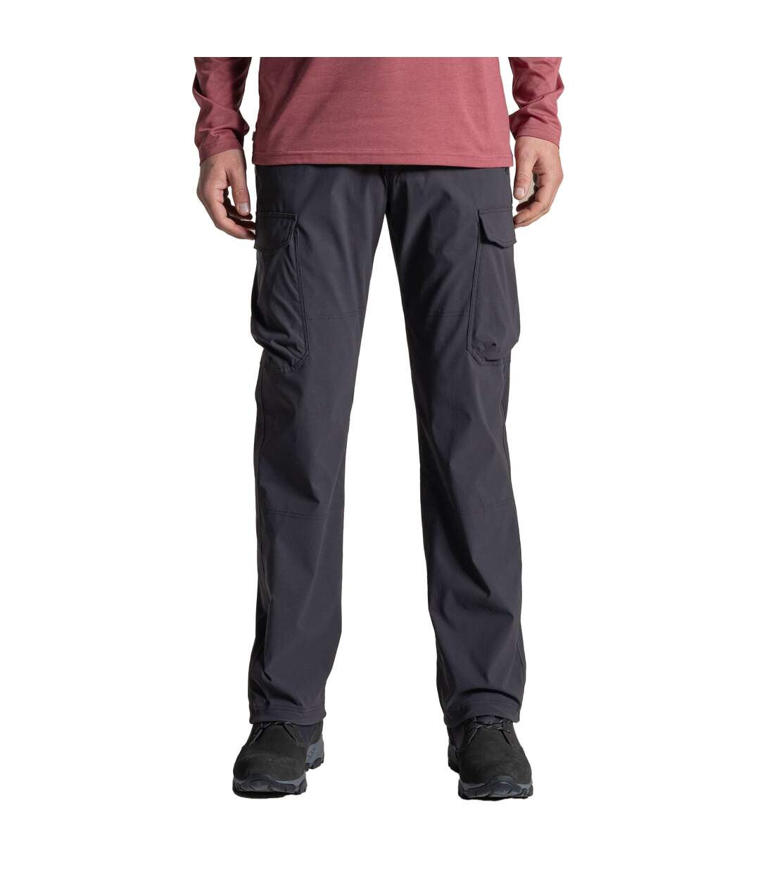 Pantalon Long Et Extensible À Poches Et Taille Mi-haute Semi-élastiquée Rif Homme Anthracite Craghoppers-4