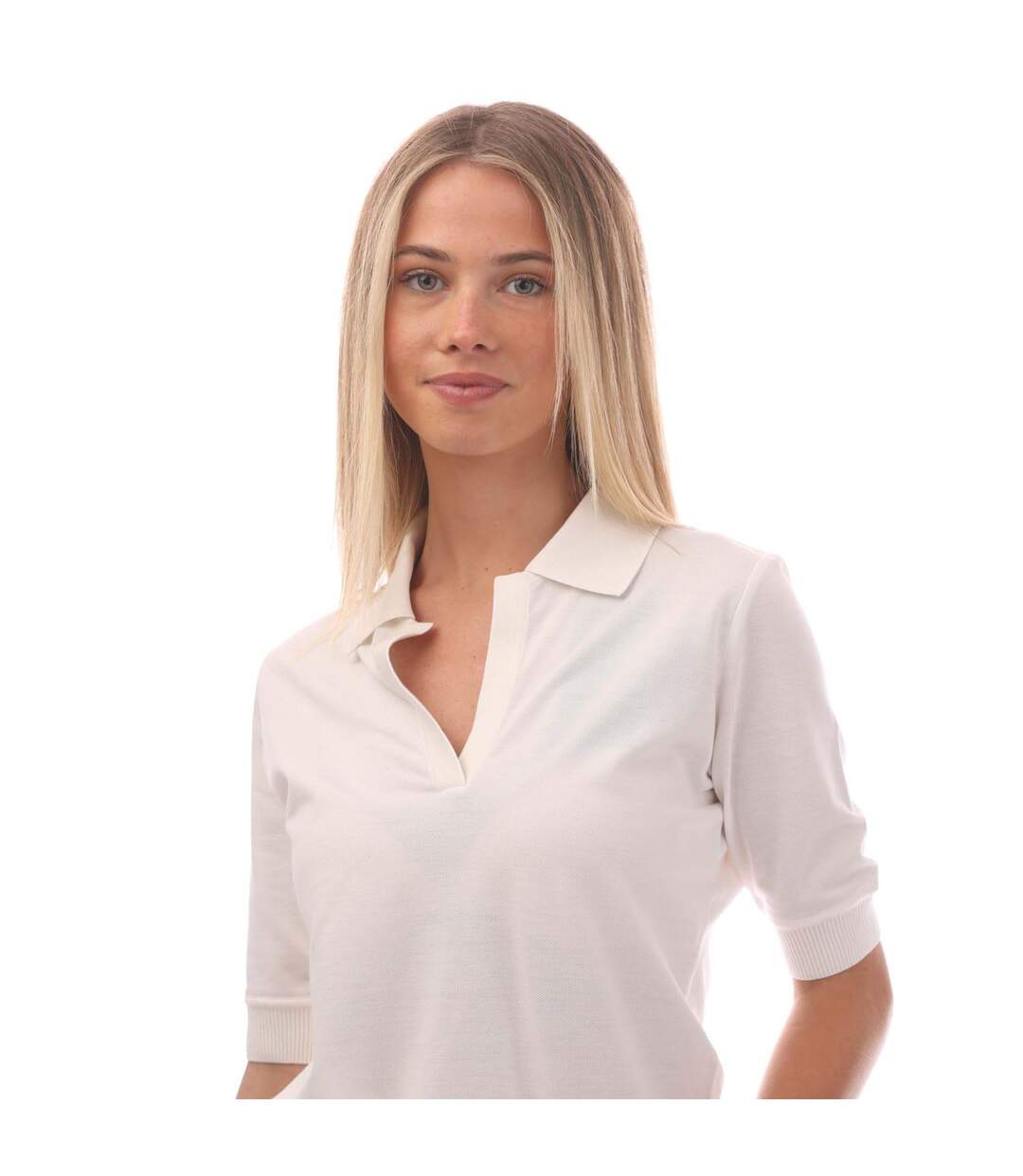 Womens/ladies Esoles1 Half-sleeved Top White Hugo Boss-4