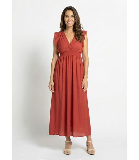 Robe longue encolure V + dos nu et liens