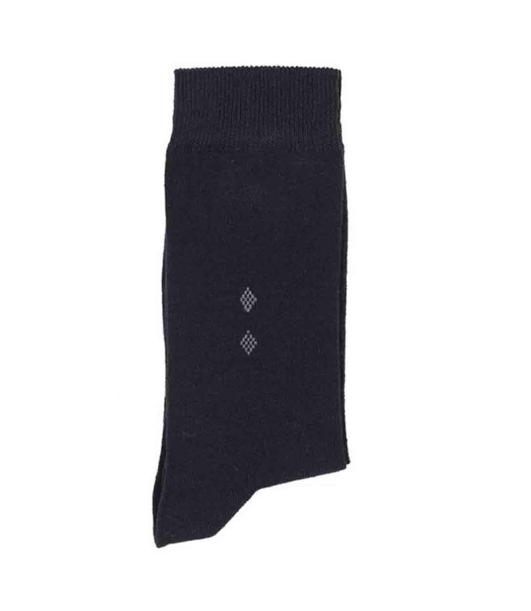 Chaussettes homme noires losanges-2