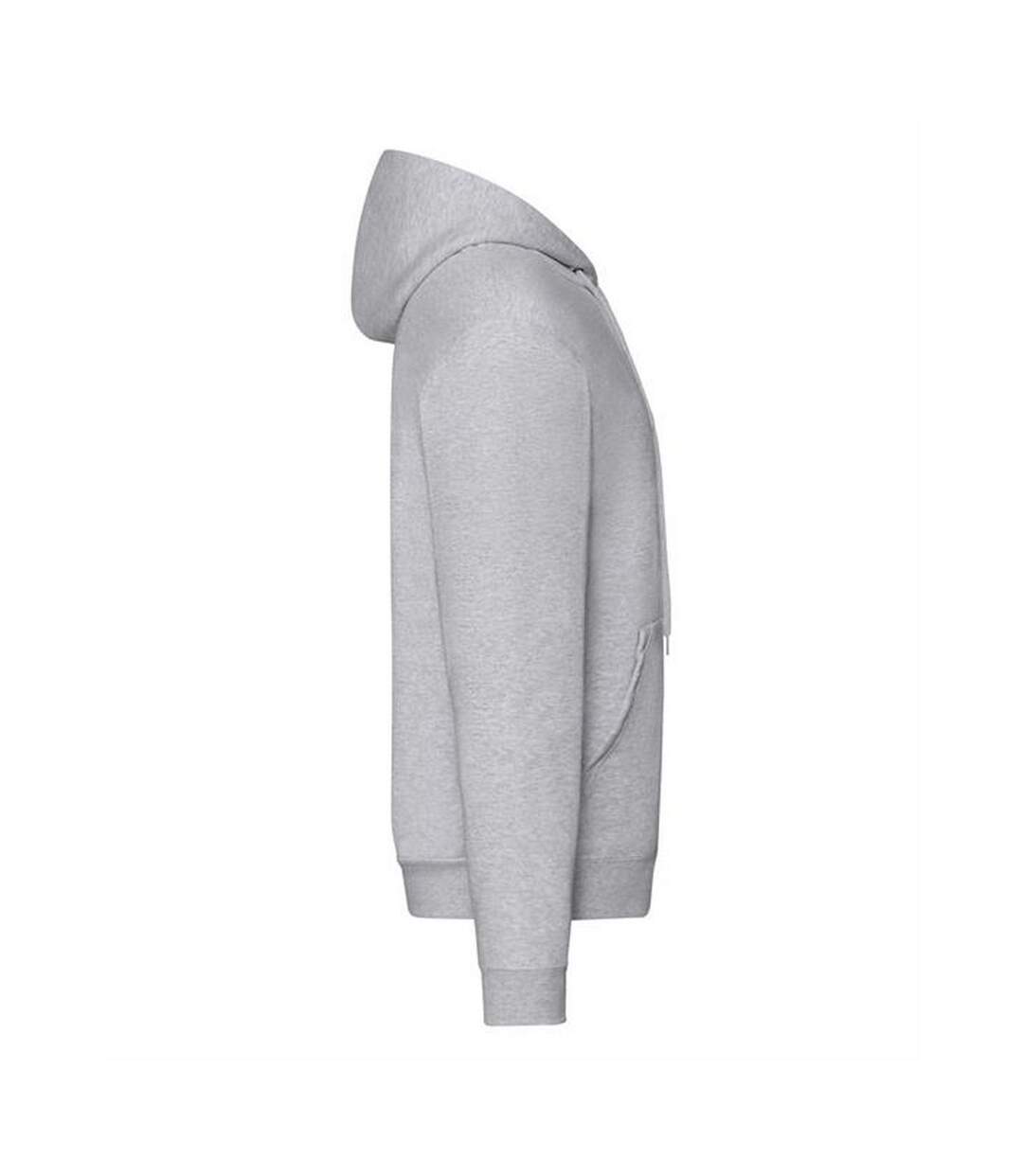 Sweatshirt À Capuche Et Fermeture Zippée Homme Gris Fruit Of The Loom-2