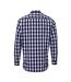 Premier Mens Mulligan Check Long Sleeve Shirt (White/Navy)