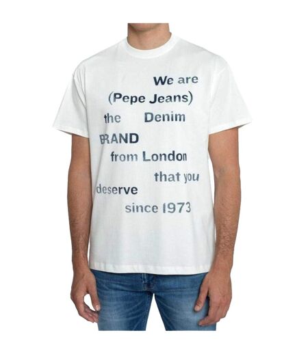T-shirt Motif/style Logo Homme Blanc Pepe Jeans