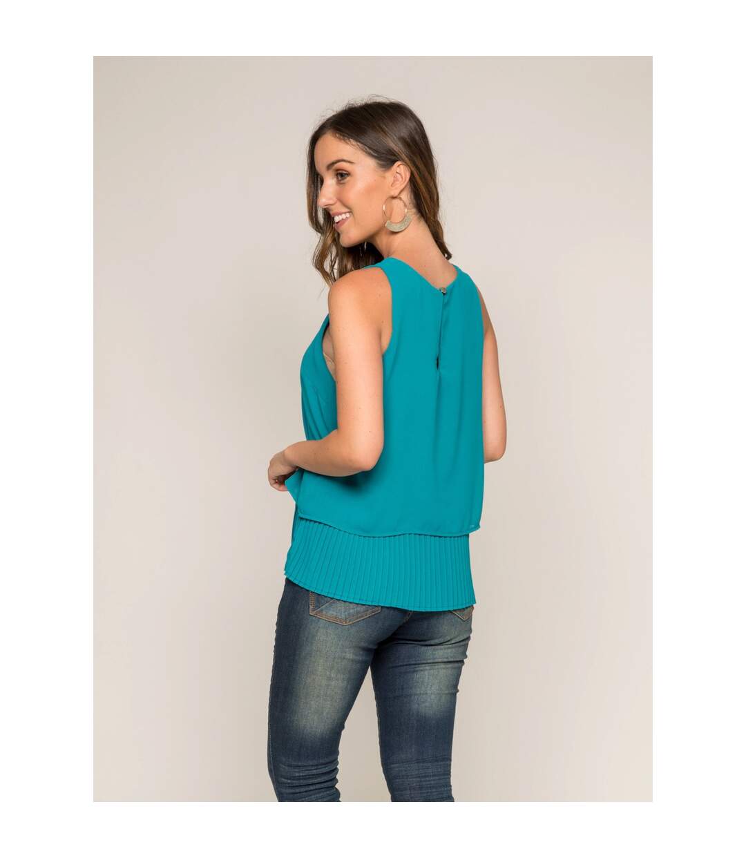 Top col rond tissu plissé FALBA - Dona X Lisa-2