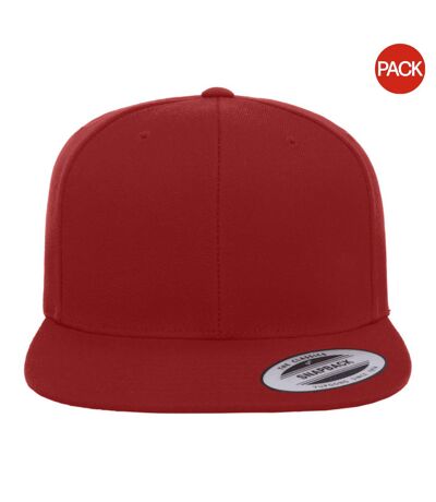 Lot de 2  casquettes ajustables homme rouge Yupoong