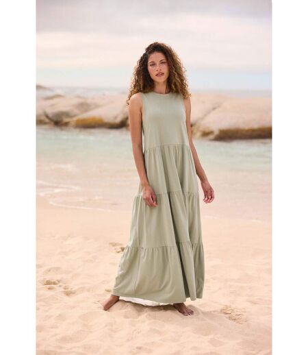 Robe longue femme kaki clair Animal