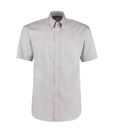 Mens oxford short-sleeved formal shirt silver Kustom Kit