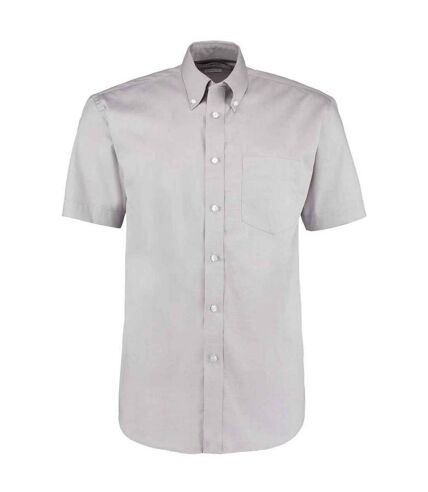 Mens oxford short-sleeved formal shirt silver Kustom Kit