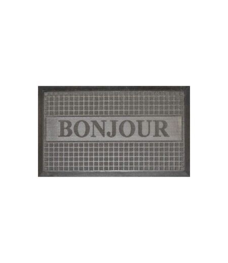 Tapis d'Entrée Bonjour 45x75cm Gris